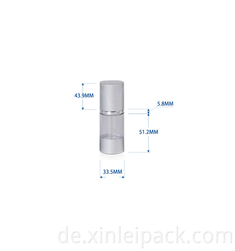 Heißer Verkauf 30ml Kosmetikbehälter Airless ALU Pumpe Flasche